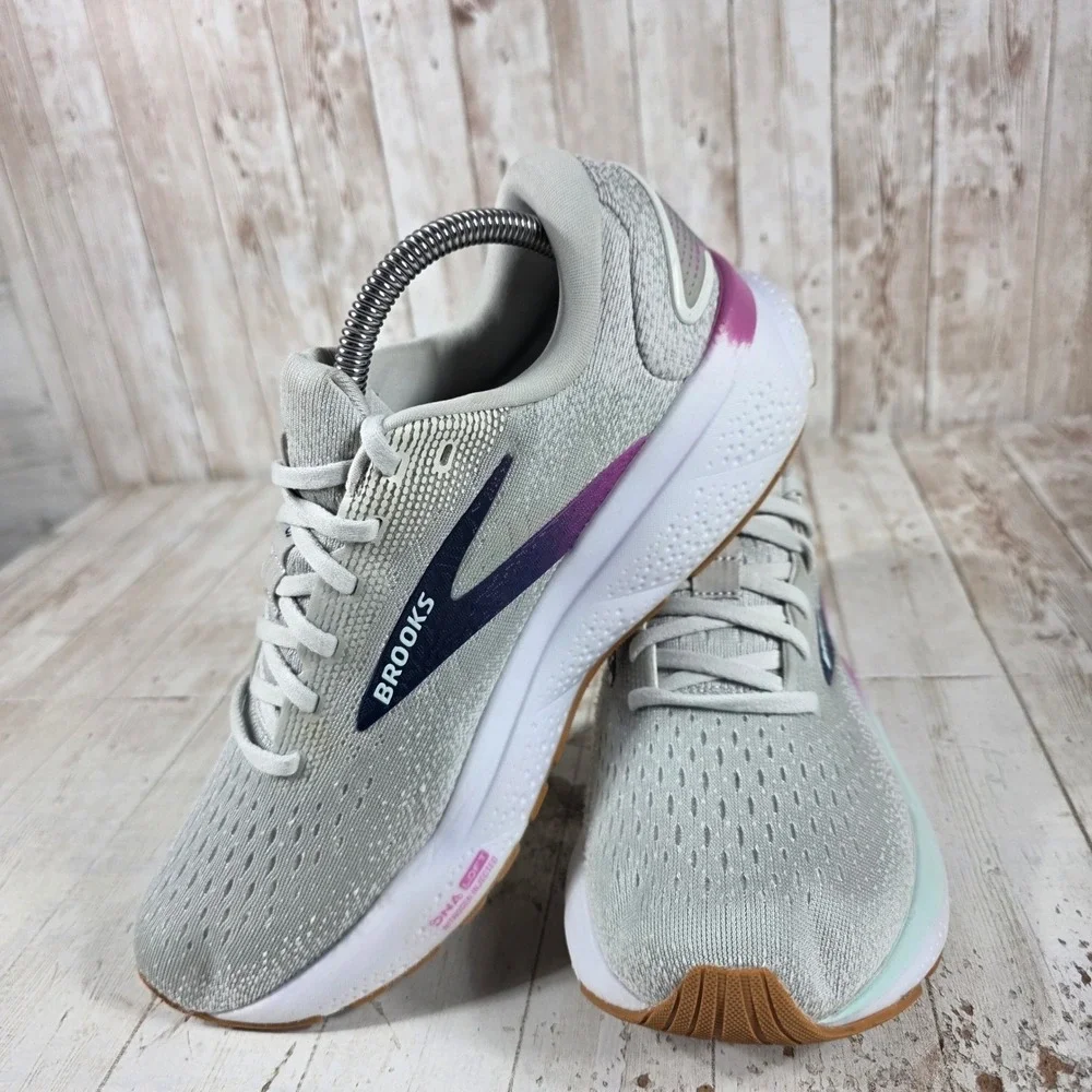 Brooks Ghost 16 Womens Running Shoes Grey Purple 1204071B175 Size 10 Medium B